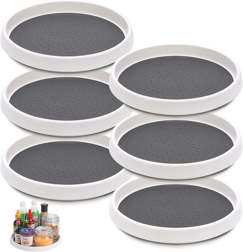 CiWiVOKi Set of 6, 10 Inch Non-Skid Lazy Susan Turntable, Lazy Susan Organizer for Cabinet, Pantry Organization, Kitchen Storage, Bathroom Sink Cabinet, Refrigerator, Countertop, Spice Rack (6 Pack 10 in) - Image 1
