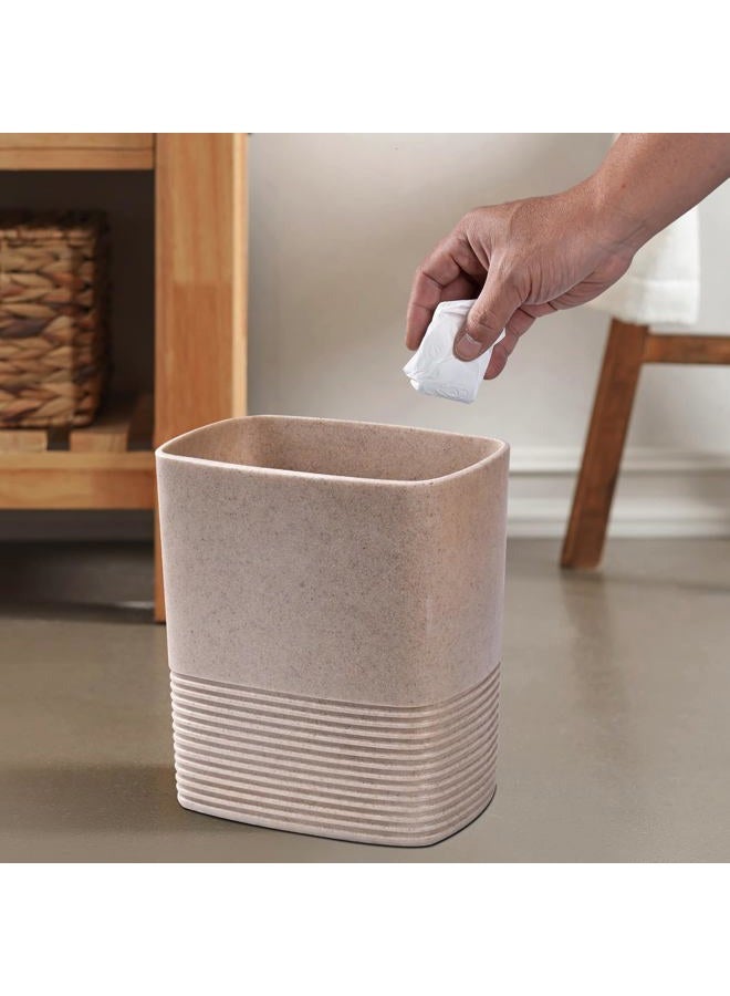 Polytree Beige Sand Stone Small Bathroom Trash Can 2 Gal(7 Liter), Heavy Sturdy Small Kitchen Garbage Can,Living Room Bedroom Trash Can, Decorative Wastebasket for Home, Garden, Office, Perfect for Toilet Side - Image 5