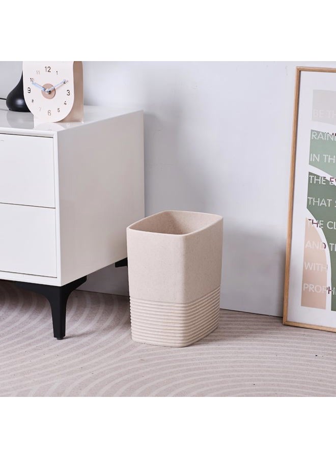 Polytree Beige Sand Stone Small Bathroom Trash Can 2 Gal(7 Liter), Heavy Sturdy Small Kitchen Garbage Can,Living Room Bedroom Trash Can, Decorative Wastebasket for Home, Garden, Office, Perfect for Toilet Side - Image 4