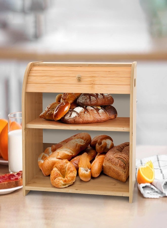 FoverOne Bamboo Bread Box for Kitchen Countertop - Image 3