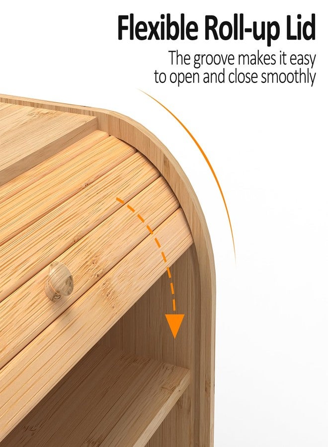 FoverOne Bamboo Bread Box for Kitchen Countertop - Image 4