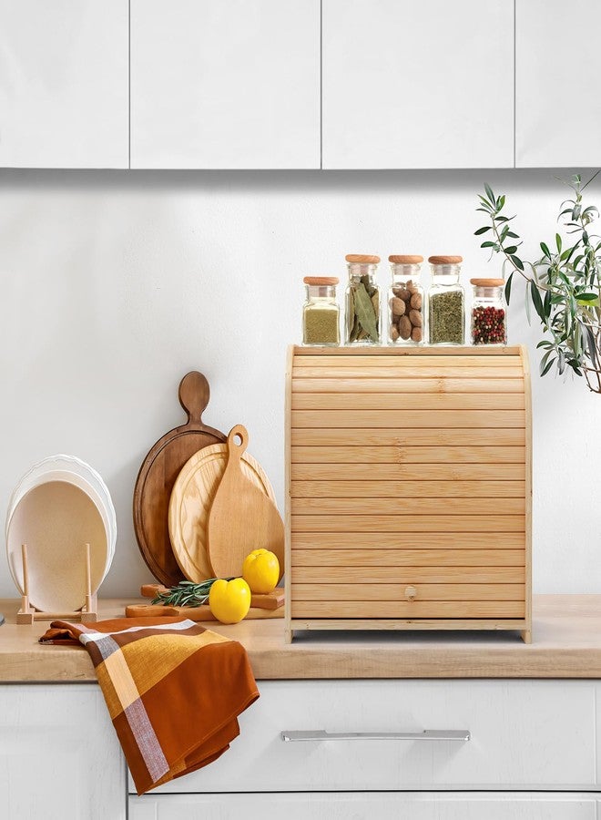 FoverOne Bamboo Bread Box for Kitchen Countertop - Image 2