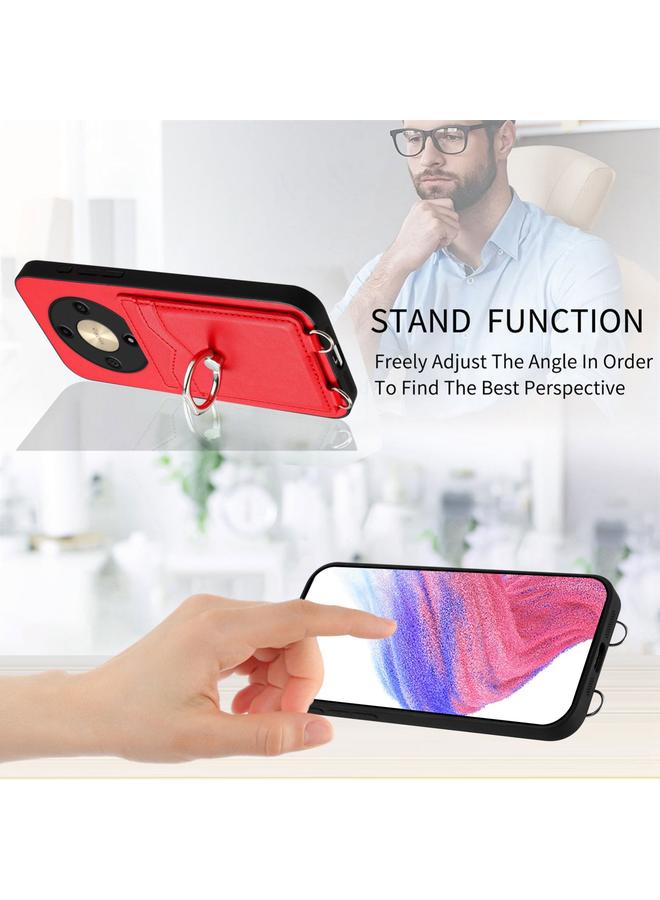 اس-توب جراب هاتف Honor X9b / Magic6 Lite R20، جراب هاتف مزود بحلقة وحبل وبطاقة - Image 4