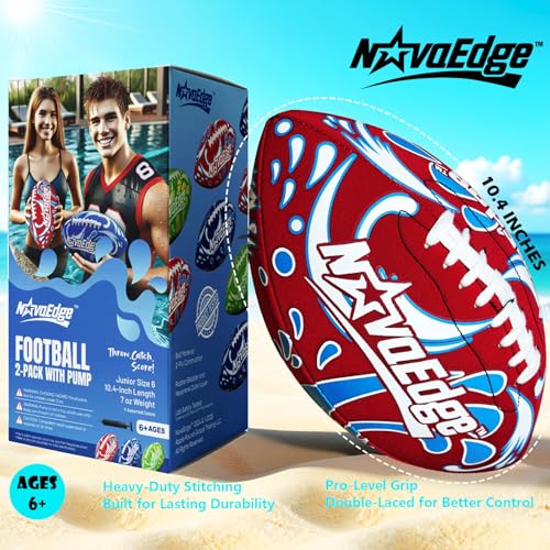 NovaEdge Hydro Water Football 104in Waterproof Pool Football with Real Double Laces Lightweight Grip Ball for Kids Teens Adults Great for Beach Lake Outdoor Games Fun Birthday or Easter Gift - Image 5
