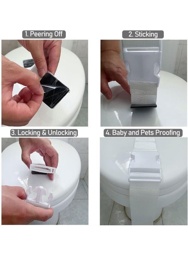 FresherAcc Toilet Locks Baby Proof Child Toddlers, [2 Packs] Sturdy Safety Toilet Lid Seat Proofer Lock for Kids Pets Dog, Easy Installation and Fit Most Toilets Bathroom (White) - Image 5