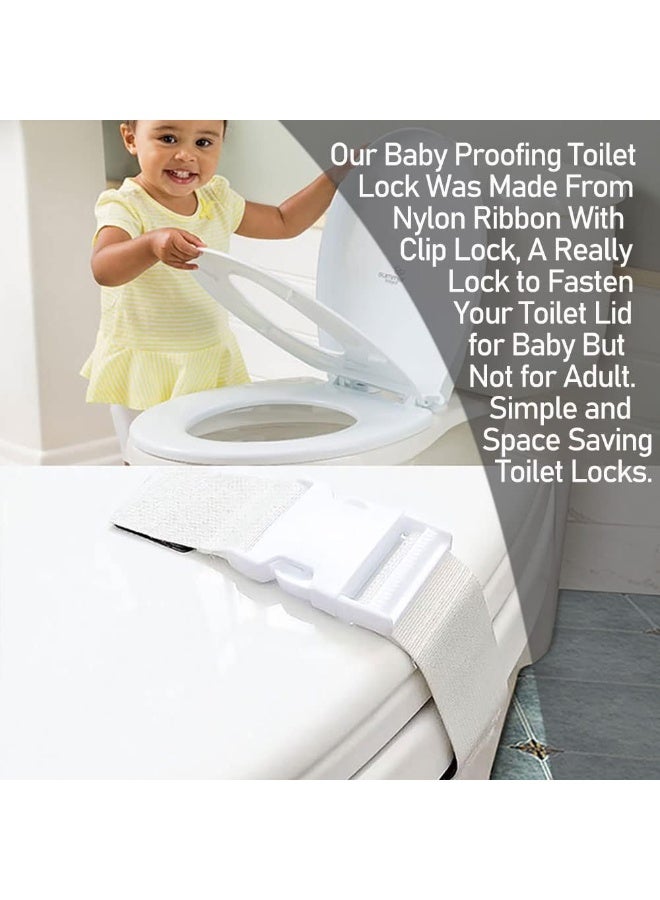 FresherAcc Toilet Locks Baby Proof Child Toddlers, [2 Packs] Sturdy Safety Toilet Lid Seat Proofer Lock for Kids Pets Dog, Easy Installation and Fit Most Toilets Bathroom (White) - Image 3