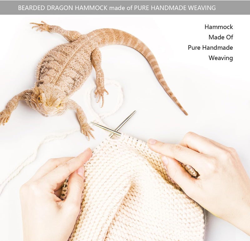 Yosadol Bearded Dragon Hammock, Handwoven Beardie Hammock, Pineapple Pattern Lizard Hanging Bed, Small Animal Pets Round Swing, Bearded Dragon Tank Accessories, Habitats Supplies, Climbing Toy - Image 2