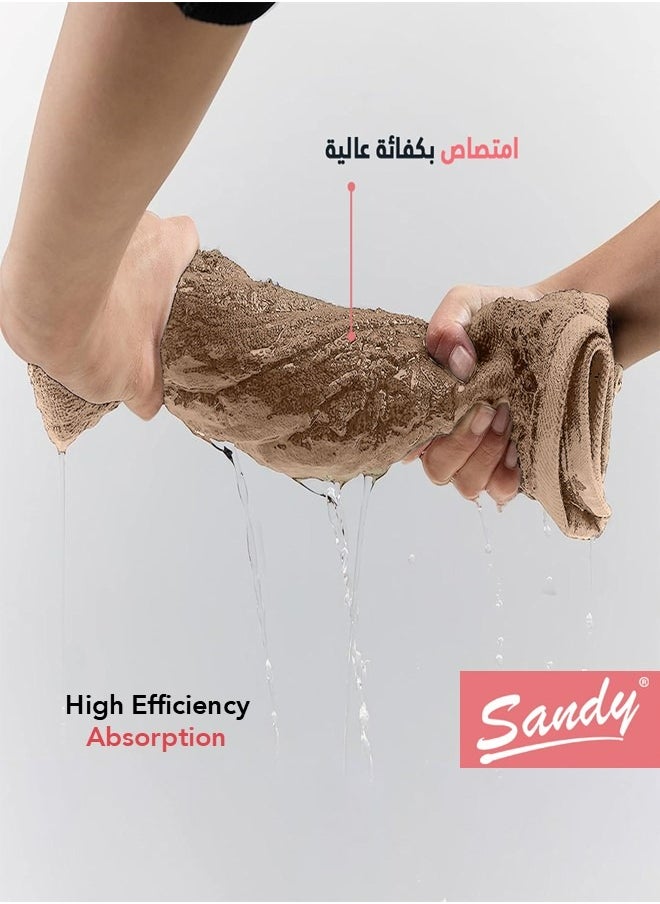 ساندي منشفة وجه قطن 100% من ساندي, مثالية للاستخدام اليومي, سريعة الجفاف وعالية الامتصاص وناعمة الملمس, 70×40 سم, بني  - Image 4