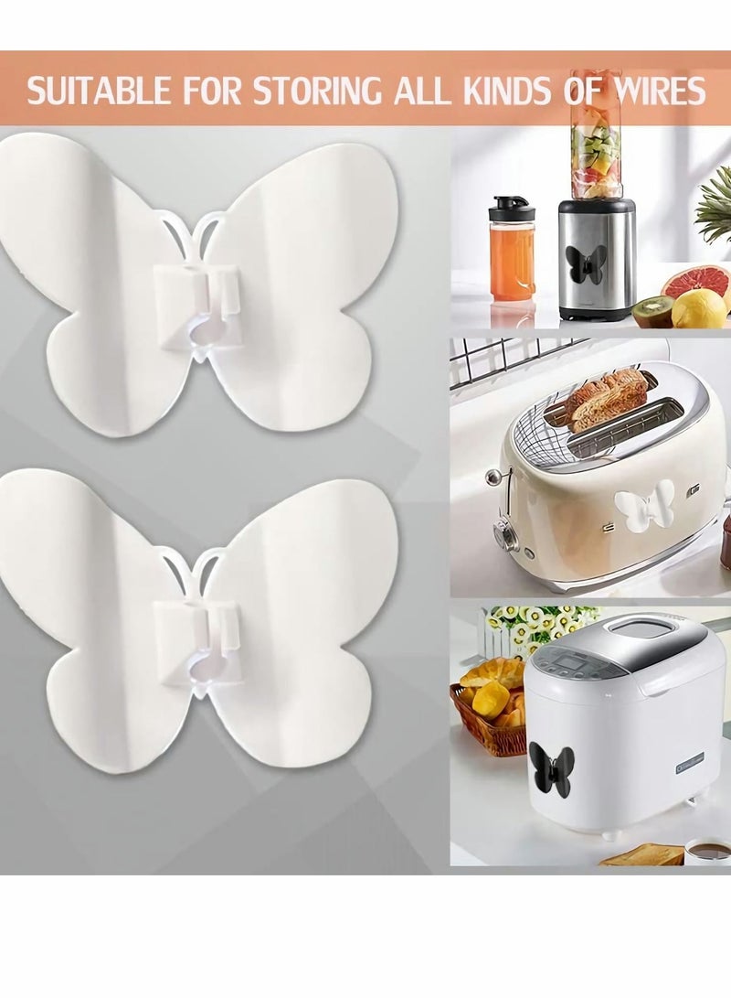 4Pcs Cord Organizer, Wire Holder Organizer to Stick on Home Appliances, Clip for Coffee Maker Stirrer Air Fryer (Black,White) - Image 3