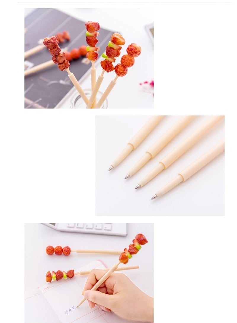 4-piece creative kebab modeling ballpoint pen set craft pen wacky style student stationery - Image 3