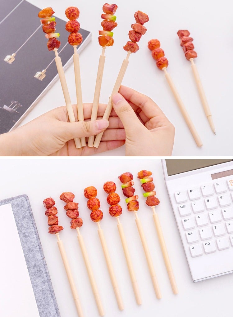 4-piece creative kebab modeling ballpoint pen set craft pen wacky style student stationery - Image 1