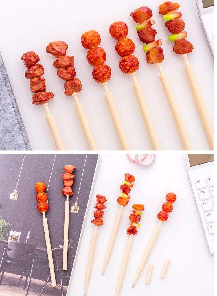 4-piece creative kebab modeling ballpoint pen set craft pen wacky style student stationery - Image 4