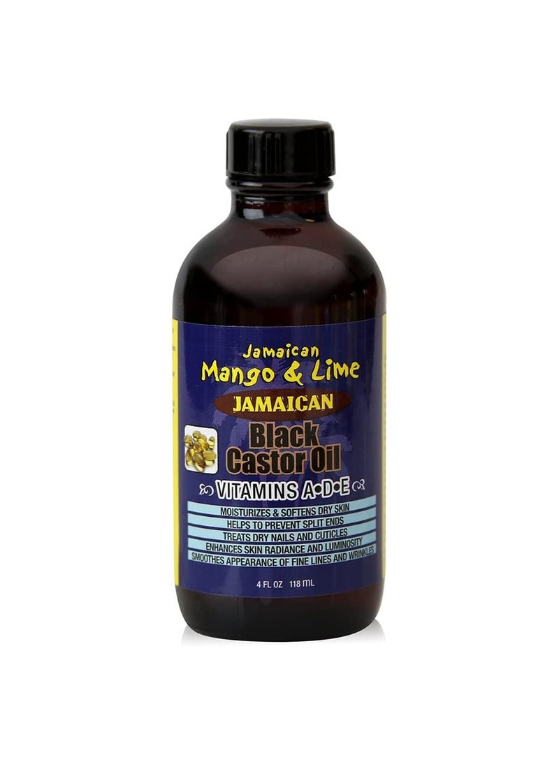 Jamaican Mango & Lime Jamaican Mango & Lime Vitamins ADE Black Castor oil fast absorbing, nourishing natural oil, moisturizes dry flaky scalp & softens skin relieves itching, repair & prevent breakage, vitamin a, d & e, 4 Fl Oz