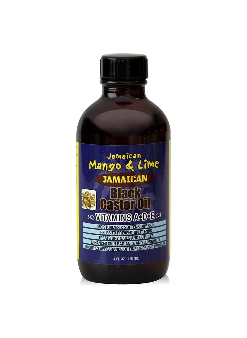 Jamaican Mango & Lime Jamaican Mango & Lime Vitamins ADE Black Castor oil fast absorbing, nourishing natural oil, moisturizes dry flaky scalp & softens skin relieves itching, repair & prevent breakage, vitamin a, d & e, 4 Fl Oz 