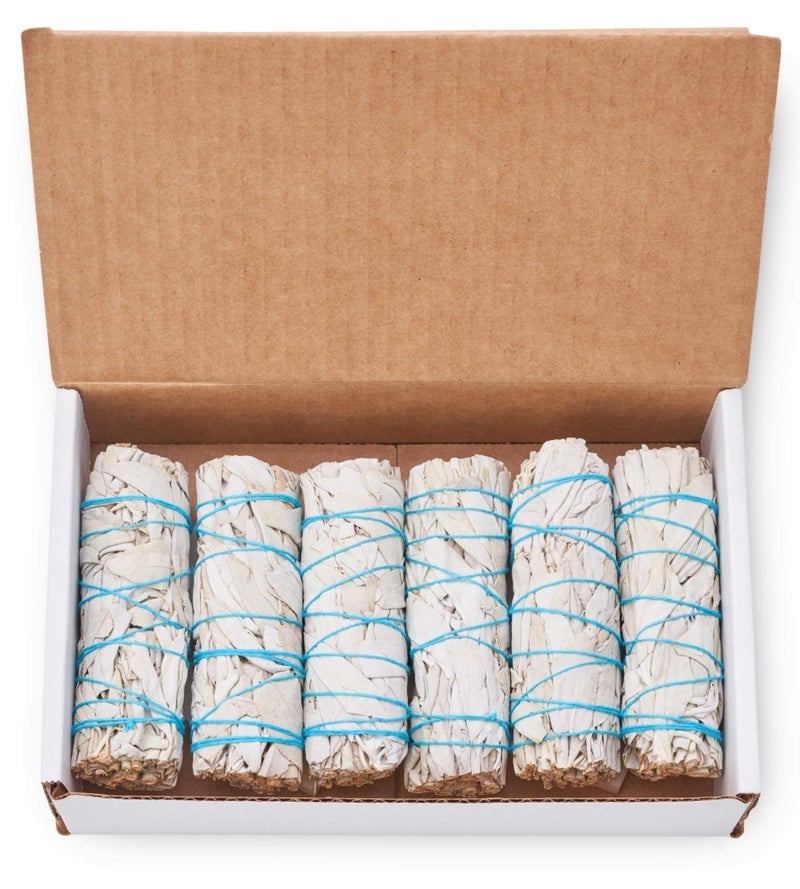 BLUE RIVER SAGE 6 Pack White Sage ~ Sage Smudge Sticks for Smudging & Cleansing Energy ~ Bulk/Wholesale ~ Sustainably Grown (6 Pack) - Image 1