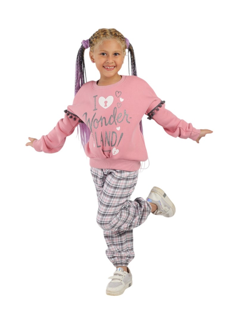 تشويس ترنج بناتي شتوي "I WONDER LAND" - تصميم أنيق ودافئ  12Y (كود 543) - Image 1