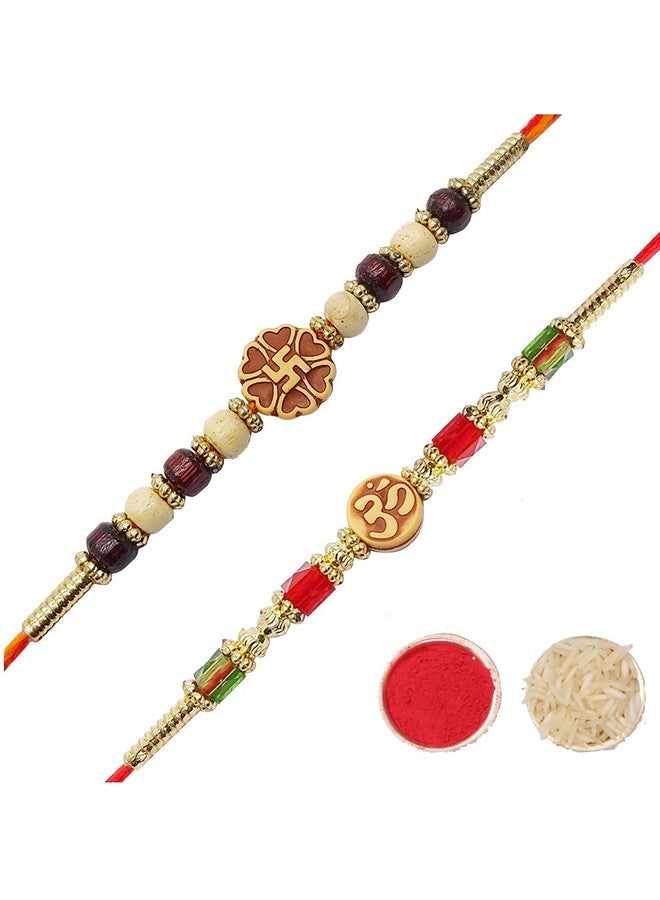 YouBella Rakhi For Brother And Bhabhi Rakhi Set Of 2 Jewellery Mens Boys Bracelet Rakhi Combo For Brother Rakhi Gift For Brother Bhaiyya/Bhai Rakhi With Roli Chawal - Image 1