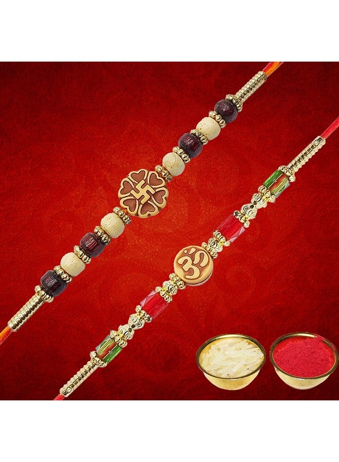 YouBella Rakhi For Brother And Bhabhi Rakhi Set Of 2 Jewellery Mens Boys Bracelet Rakhi Combo For Brother Rakhi Gift For Brother Bhaiyya/Bhai Rakhi With Roli Chawal - Image 4