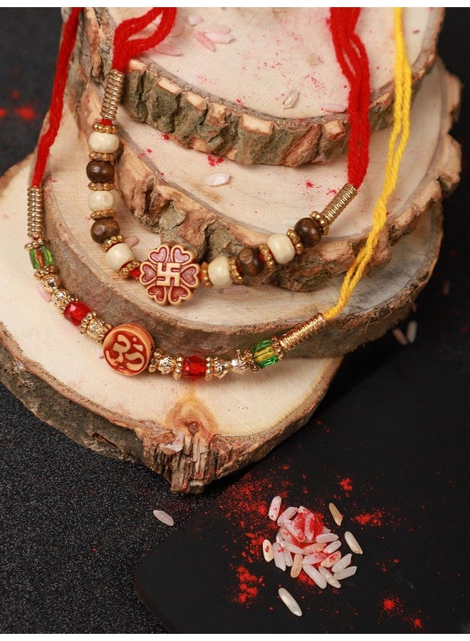 YouBella Rakhi For Brother And Bhabhi Rakhi Set Of 2 Jewellery Mens Boys Bracelet Rakhi Combo For Brother Rakhi Gift For Brother Bhaiyya/Bhai Rakhi With Roli Chawal - Image 3
