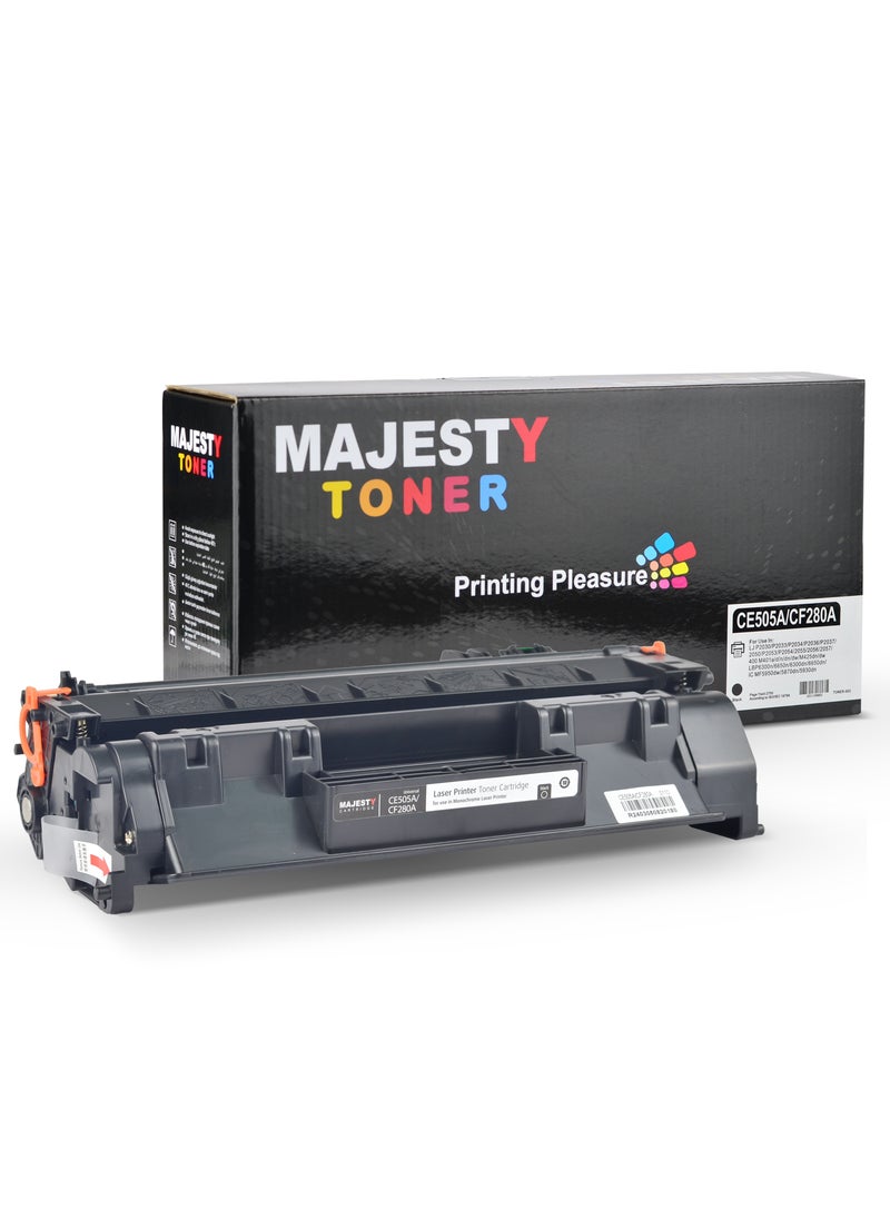Majesty - "Toner Cartridge Compatible 80A CF280A and 05A for HP LaserJet Pro 400 M410 M401D M401A M401N M401DN M401DW M425DW M425DN and P2030 P2035 P2035N P2050 P2055D P2055DN P2055X" - Image 1