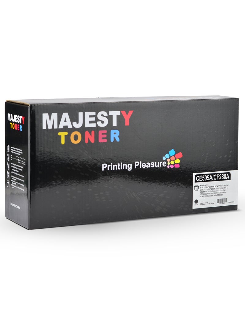 Majesty - "Toner Cartridge Compatible 80A CF280A and 05A for HP LaserJet Pro 400 M410 M401D M401A M401N M401DN M401DW M425DW M425DN and P2030 P2035 P2035N P2050 P2055D P2055DN P2055X" - Image 1