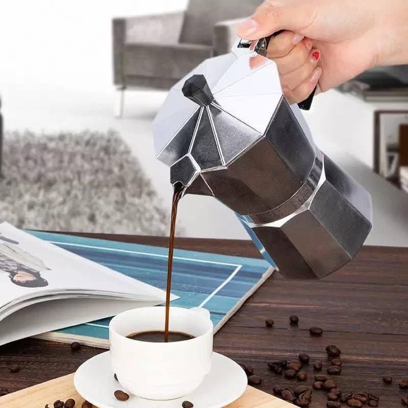Aluminum Stovetop Espresso Moka Pot - Italian Style Coffee Maker - Image 1