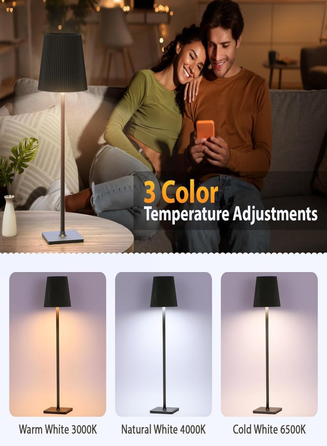 عبوتان من مصابيح الطاولة LED، مصباح مكتب LED عصري مزود بتحكم باللمس، إضاءة ليلية قابلة للتعتيم بثلاث درجات حرارة لونية، مناسب لغرفة المعيشة، غرفة النوم، غرفة الدراسة، والمكتب - Image 3