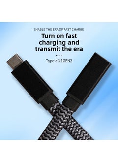 Generic TYPEC3.1 Full-function Audio And Video Screen Projection Male And Female Extension Line 16 Core USB-C Data Line Flat Mesh Noodle Line-Color:Flat Mesh Aluminum Shell Full-function Male And Female Extension Line [1.5 M]]  - Image 2