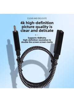 Generic TYPEC3.1 Full-function Audio And Video Screen Projection Male And Female Extension Line 16 Core USB-C Data Line Flat Mesh Noodle Line-Color:Flat Mesh Aluminum Shell Full-function Male And Female Extension Line [1.5 M]]  - Image 3