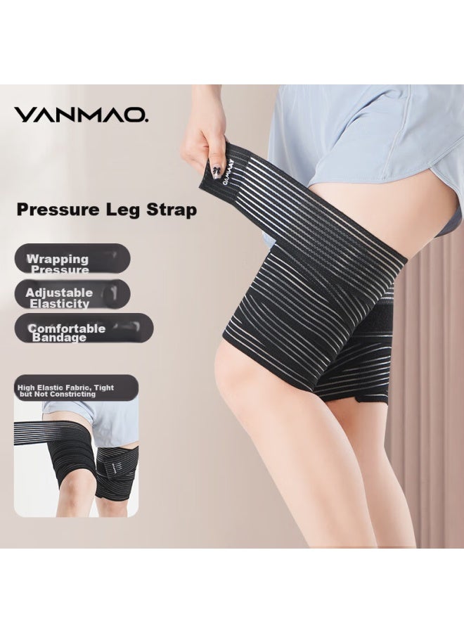 Yanmao Elastic Bandage, Self-adhesive Bandage, Sports Knee Brace, Running Leg Guard, Thigh Protector, Compression Leg Wrap, 1 Pair