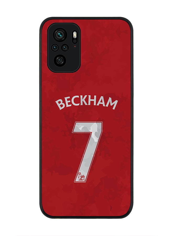 Stylizedd Rugged Black edge case for Xiaomi Poco M5s Slim fit Soft Case Flexible Rubber Edges Anti Drop TPU Gel Thin Cover - Beckham Jersey - Image 1