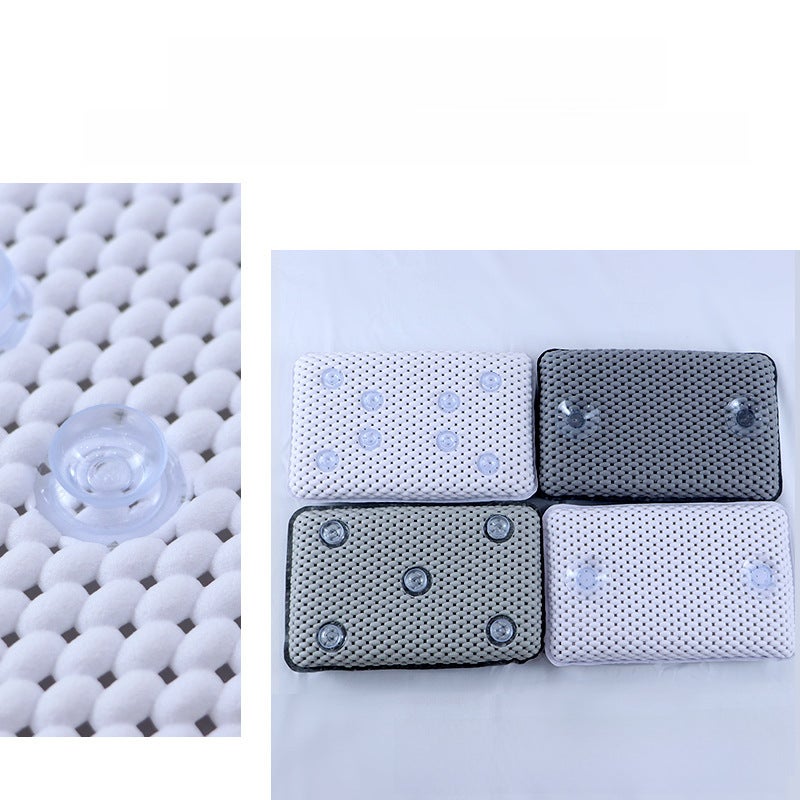 Factory wholesale pvc bathroom pillow pillow hotel bath home bathroom pillow neck protection non-slip pillow with suction cup bath pillow(Grey, Long 29 * wide 19cm * 8 small suction cups) - Image 4