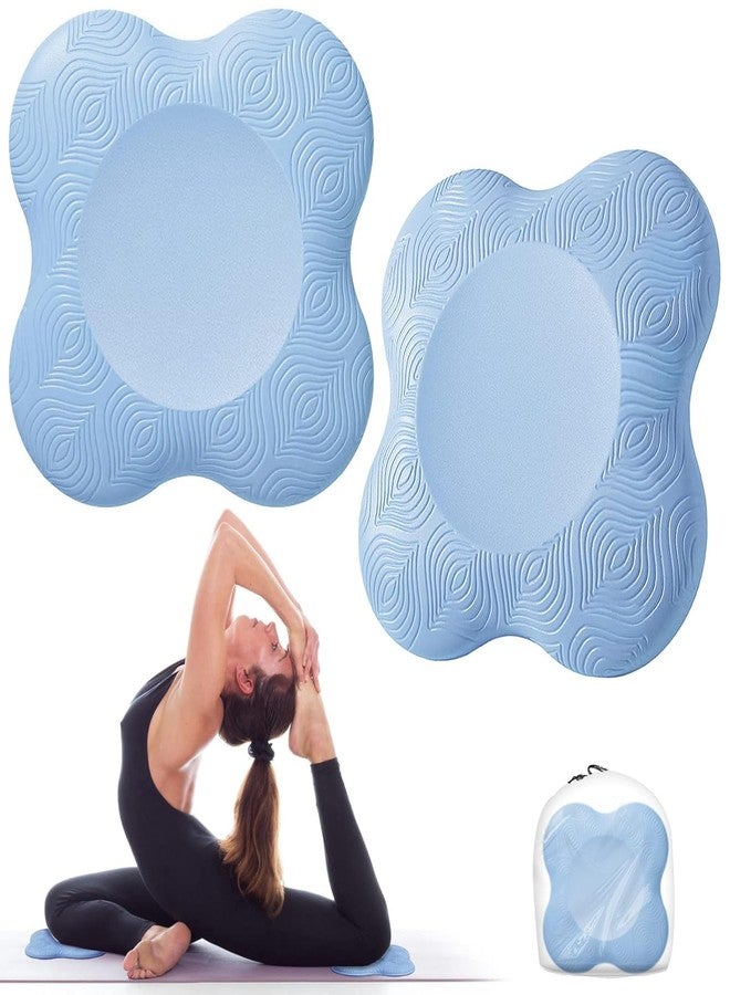 Bhavyam Yoga Knee & Elbow Cushion Pad | Support for Knees,Hands,Wrists,Elbows | Ideal For Planks,Push-ups,Yoga,Meditation,Pilates & Workout| Padding for Joint Protection and Stability |Set of 2 (Blue) - Image 1