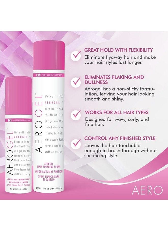 TRIDESIGN - Tri Aerogel Hair Styling Gel Plus Texture Spray For Hair For Men & Women Combining Flexibility Of Gel & Control Of Spray For Strong Hold No Hair Flakes To All Hair Style & Types 10.5 Oz & 3 Oz - Image 1