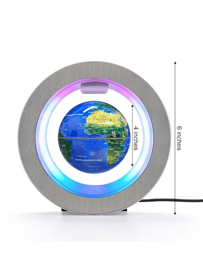Flagest - Flagest Magnetic Levitation Floating Globe - Levitating O Shape Globe with LED Lights for Educational Home Office Desk Decor - Birthday Holiday Party Christmas Gift (4Inches Globe - Image 1