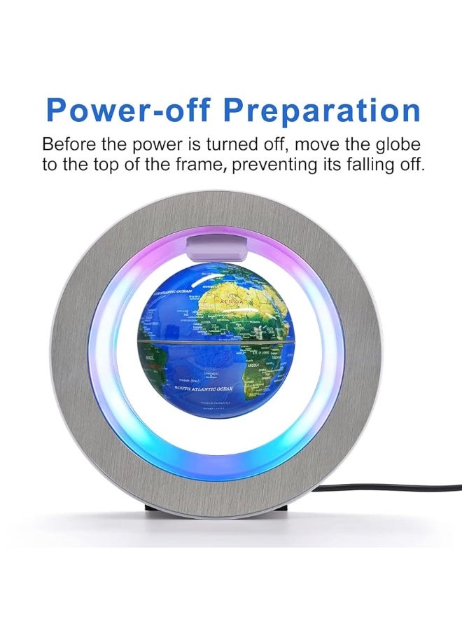 Flagest - Flagest Magnetic Levitation Floating Globe - Levitating O Shape Globe with LED Lights for Educational Home Office Desk Decor - Birthday Holiday Party Christmas Gift (4Inches Globe - Image 1