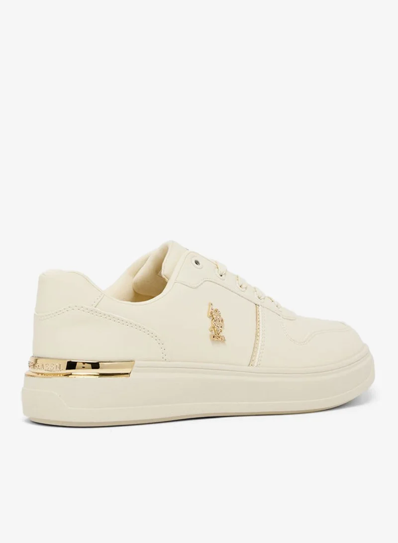 U.S. Polo Assn. BEIGE Women Low Top Comfort Sneakers for Women | Best Price UAE