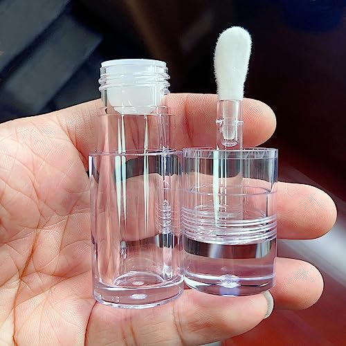 AJLTPA 8-Piece Lip Gloss Tubes with Wand, Refillable 5.5ml Lip Balm Bottles, Transparent Containers with Rubber Stoppers for DIY Lipgloss - Image 3