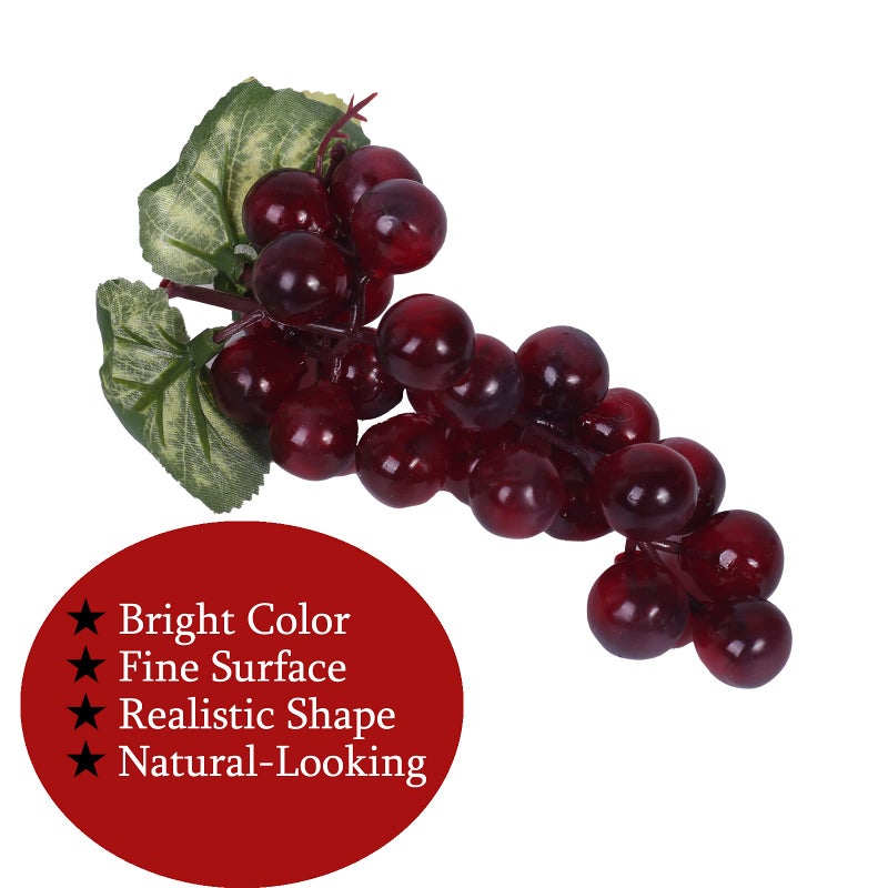VEOAY Fake Grapes Artificial Fruit Mini Grapes Clusters for Home House Kitchen Party Wedding Decor (10, 5 Color) - Image 3
