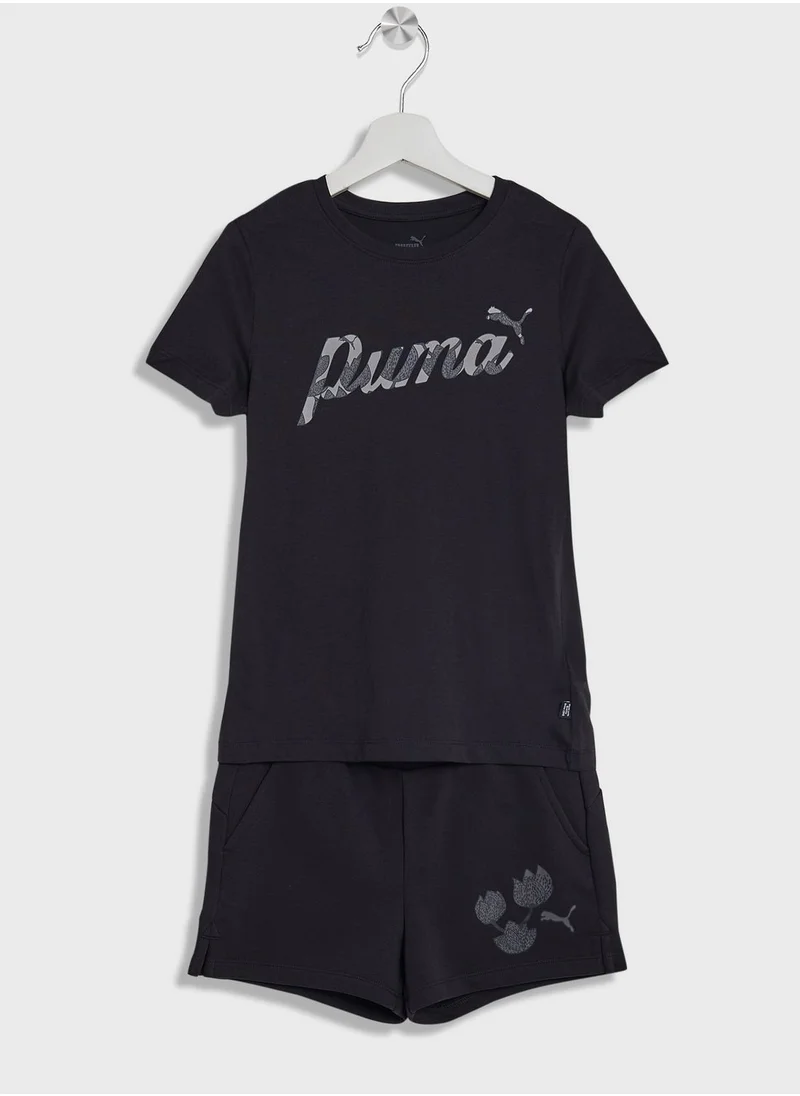 PUMA Kids Blossom T-Shirt   & Shorts Set