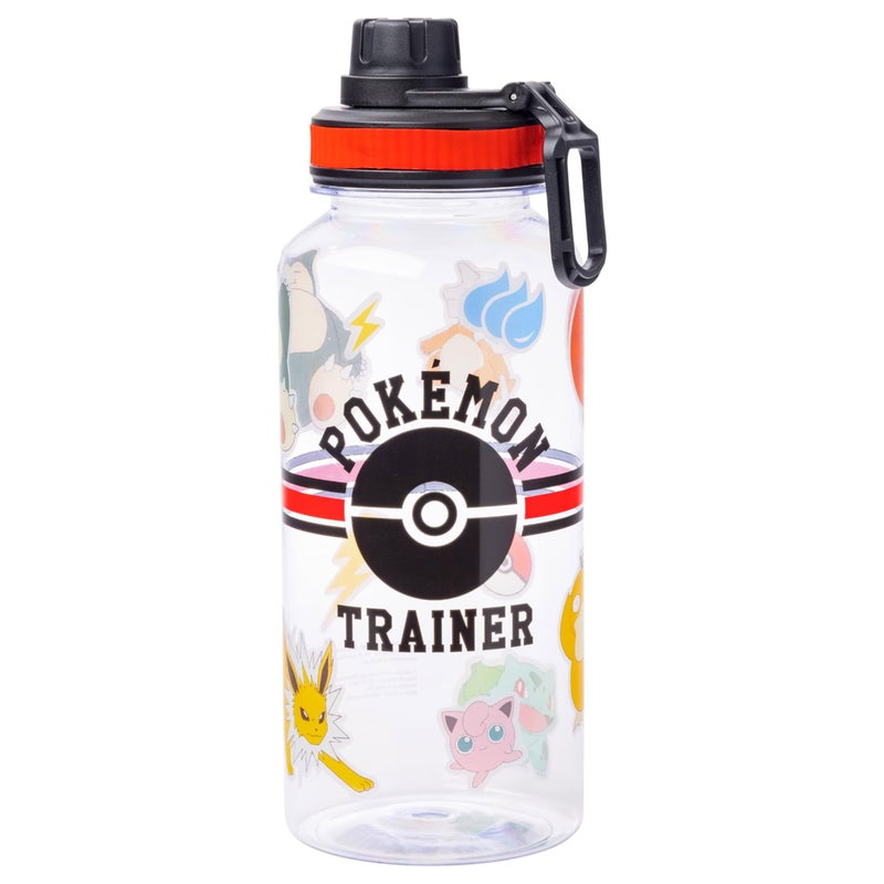 Silver Buffalo Silver Buffalo Pokemon Trainer Icons Twist Spout Plastic Water Bottle with Stickers You Stick Yourself 32 Ounces