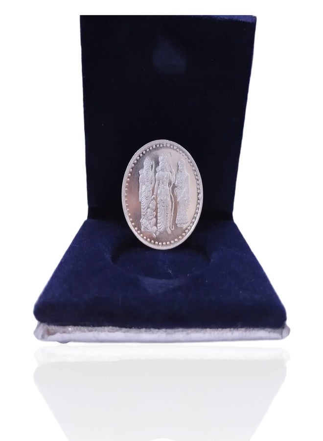 NINE10 German Silver Coins 10 Grams Silver Plated of Ram Darbar for Ram Navami Pooja or Diwali Gift Items for Men, Women, Staff, Customer, Clients, Corporate with Velvet Gift Box (Pack of 8 Pcs) - Image 3
