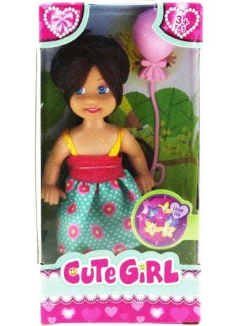 MEGA Cute Girl Pink Balloon Blonde Mini Doll  - Image 1