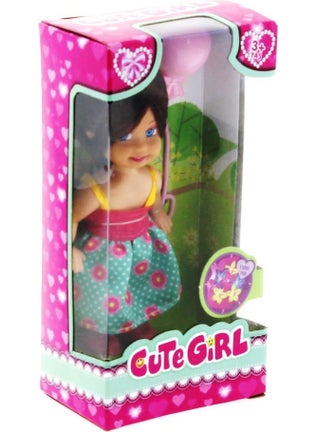 MEGA Cute Girl Pink Balloon Blonde Mini Doll  - Image 2