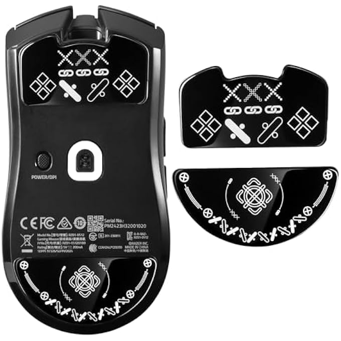 rayihni GLASS MOUSE SKATES FOR RAZER VIPER V3 PRO MOUSE FEET PADS SMOOTH DURABLE SLIM 2.5D CURVED EDGE GAME MOUSE FEET REPLACEMENT ACCESSORIES (PRINTING PATTERN) - Image 1