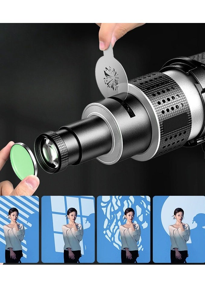 Generic Flash Snoot Conical Lens, Video Artist Modelling Shape Photo Studio Light Kit, with Optical Spotlight Lens 35 Gobos  - Image 1