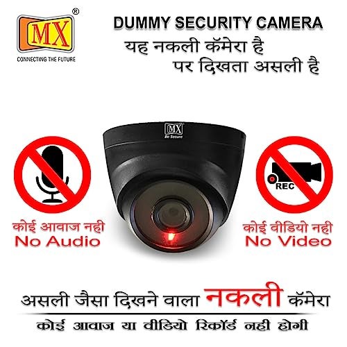 MX Dummy CCTV Camera Dome Camera (Fake Camera No Audio/No Video) with Battery Operated Red Led Light is Ideal for Home & Office (Battery Not Included) - Image 3