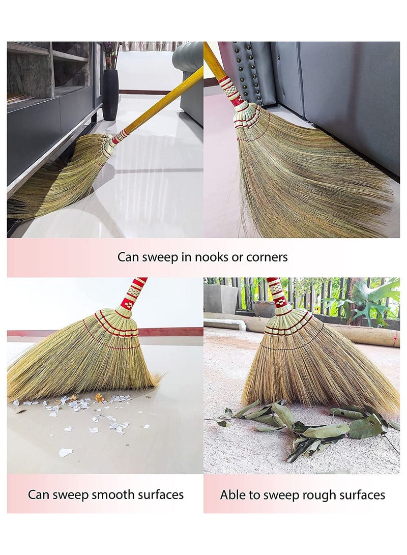 GENESIS Dustpan and Brush Set 100% Natural Plant Broom Household Cleaning Tool Handmade Soft Hair Broom Broom Cleaning Set - Image 3