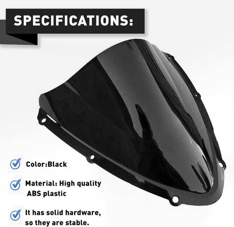 GZYF Black Windscreen Windshield for Suzuki GSXR600 GSXR750 (2008-2010 K8) - Image 3