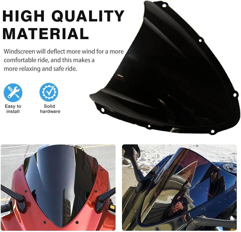 GZYF Black Windscreen Windshield for Suzuki GSXR600 GSXR750 (2008-2010 K8) - Image 2
